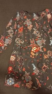 Grey floral print dress, Loft, Size 2